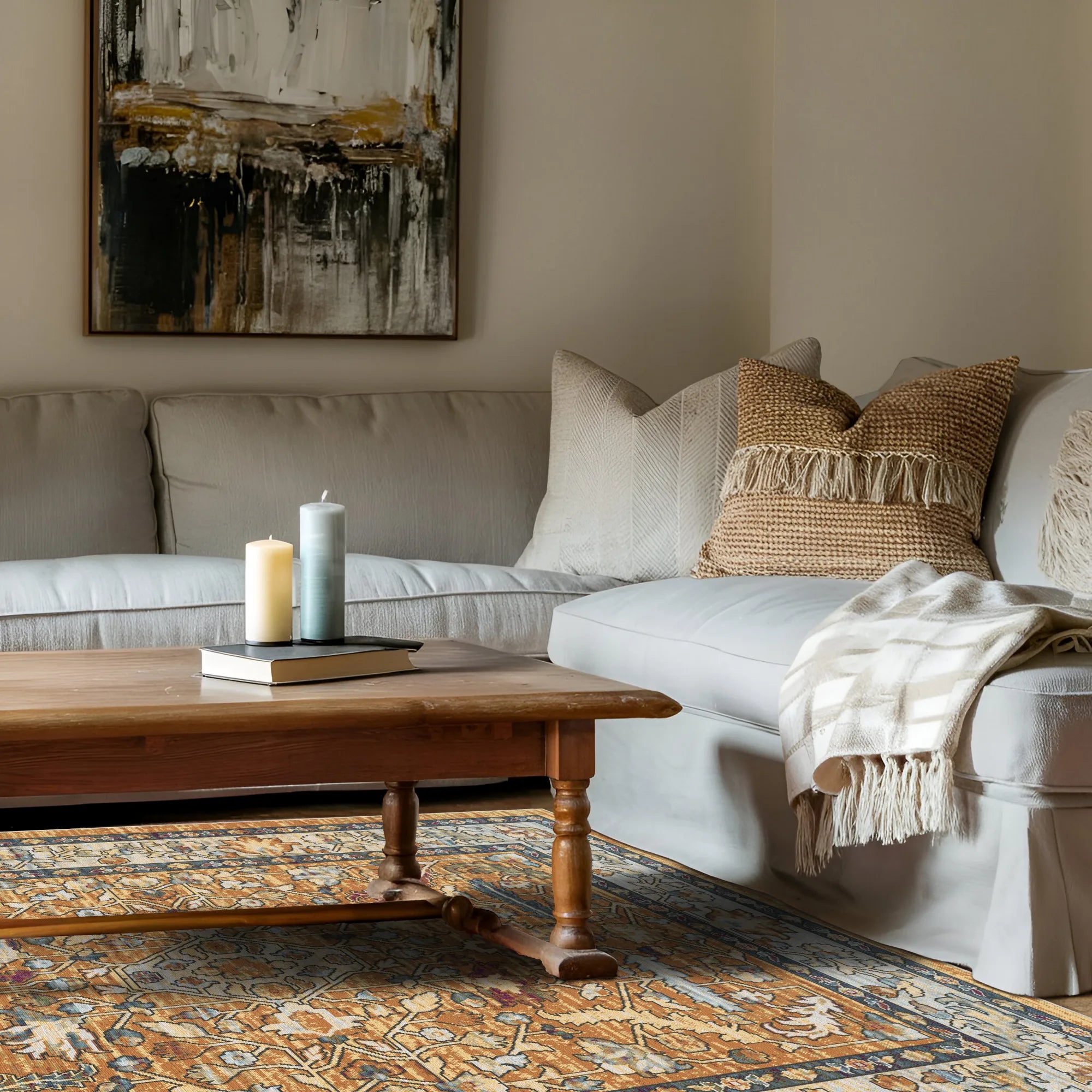 Amber Echo Antique Floral Rug