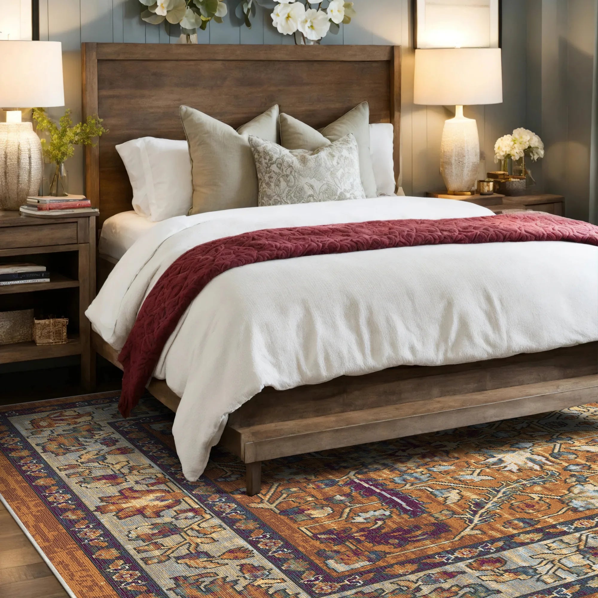 Amber Echo Antique Floral Rug