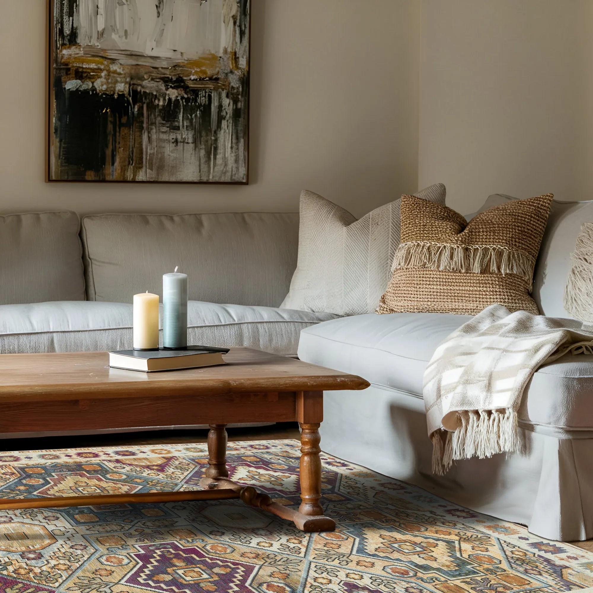 Radiant Diamond Tribal Rug