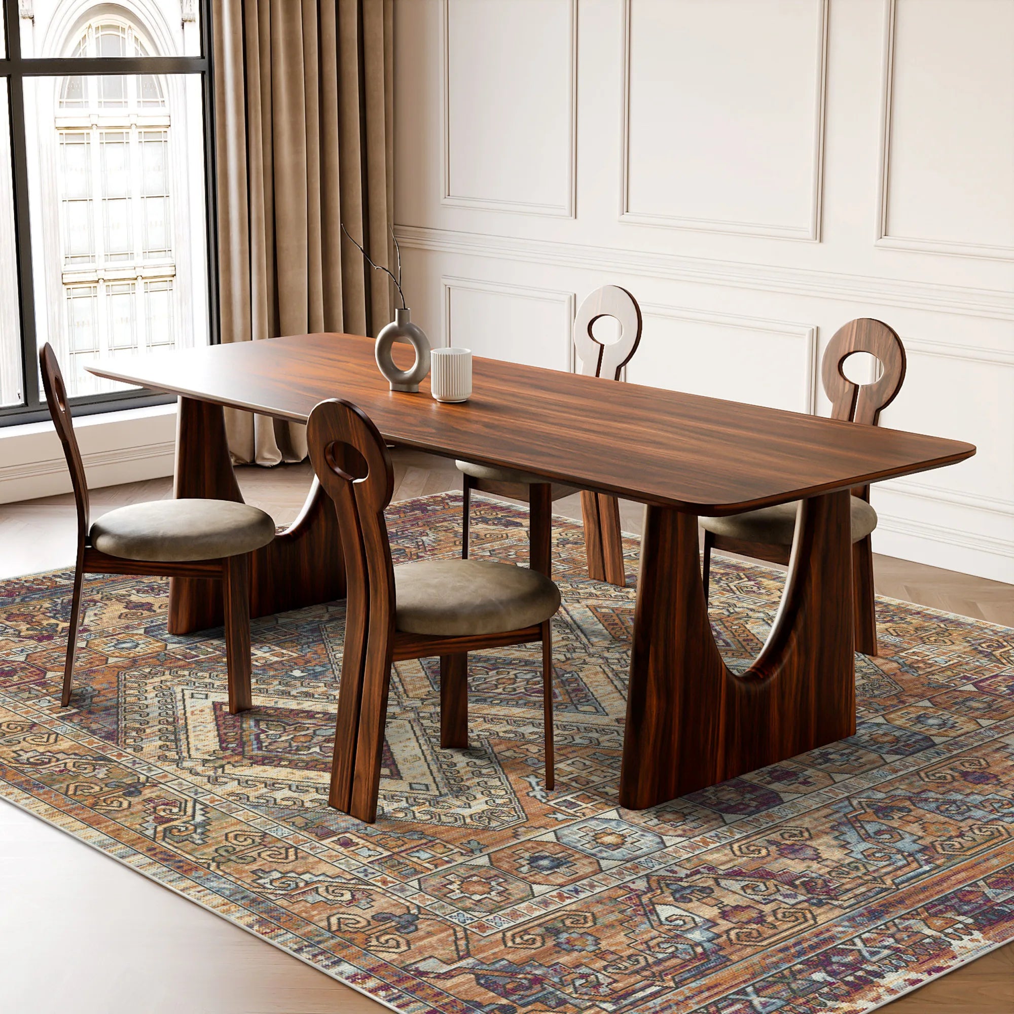 Terracotta Prism Medallion Rug