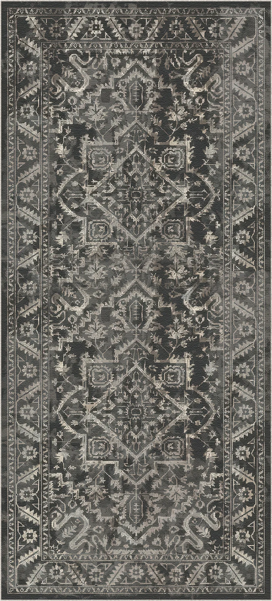 Troy Charcoal Vintage Washable Rug