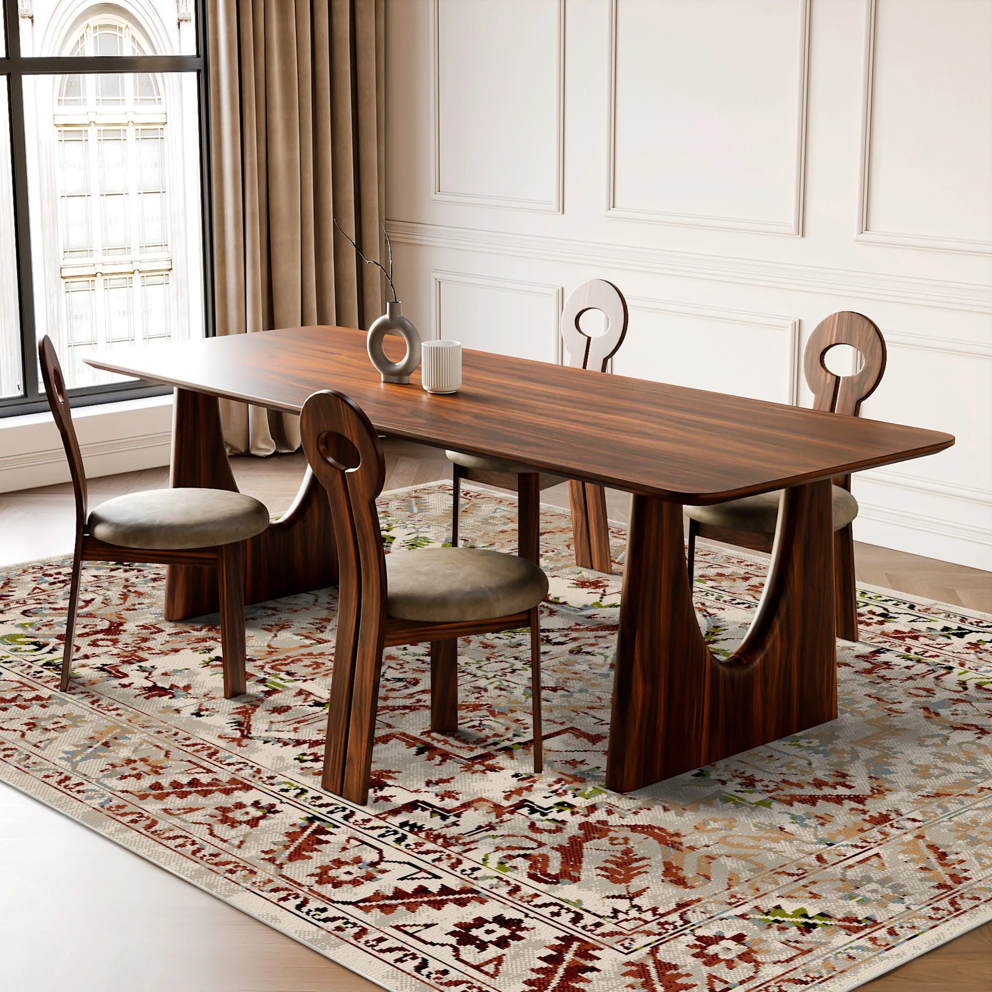 Ephesus Rust Vintage Washable Rug