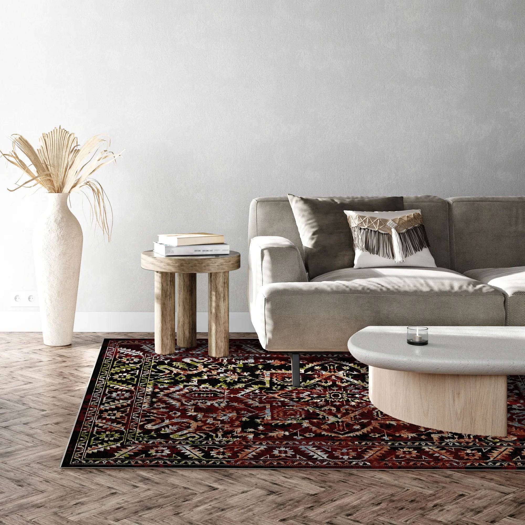 Sparta Garnet Vintage Washable Rug