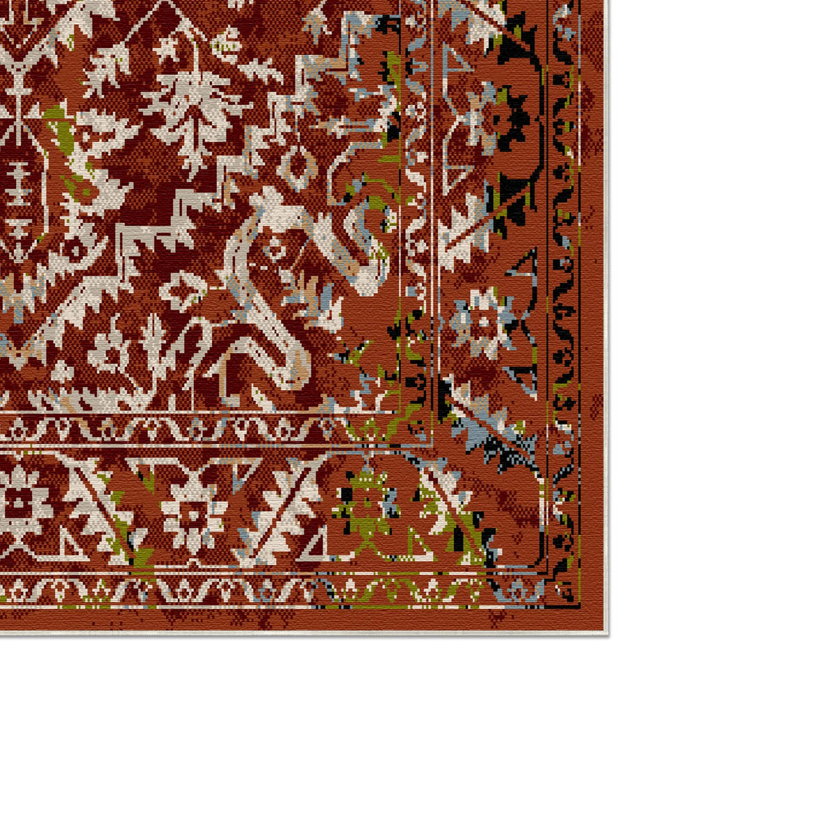 Rome Rust Rug Pompeii Rust Vintage Washable Rug – Bella Rugs
