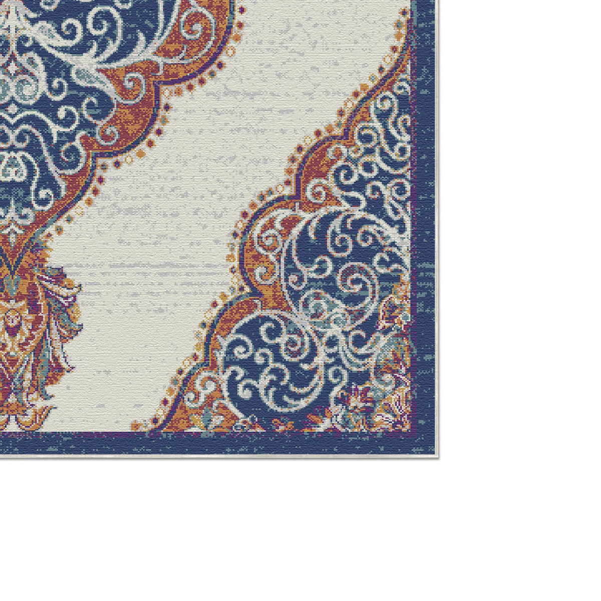 Shadow Lapis Rug Scrollwork Medallion Lapis Ivory Rug – Bella Rugs