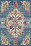 Indigo Scrollwork Medallion Rug Indigo