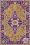 Regal Ochre Mosaic Medallion Rug Plum