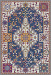 Indigo Mosaic Regal Medallion Rug Navy Blue