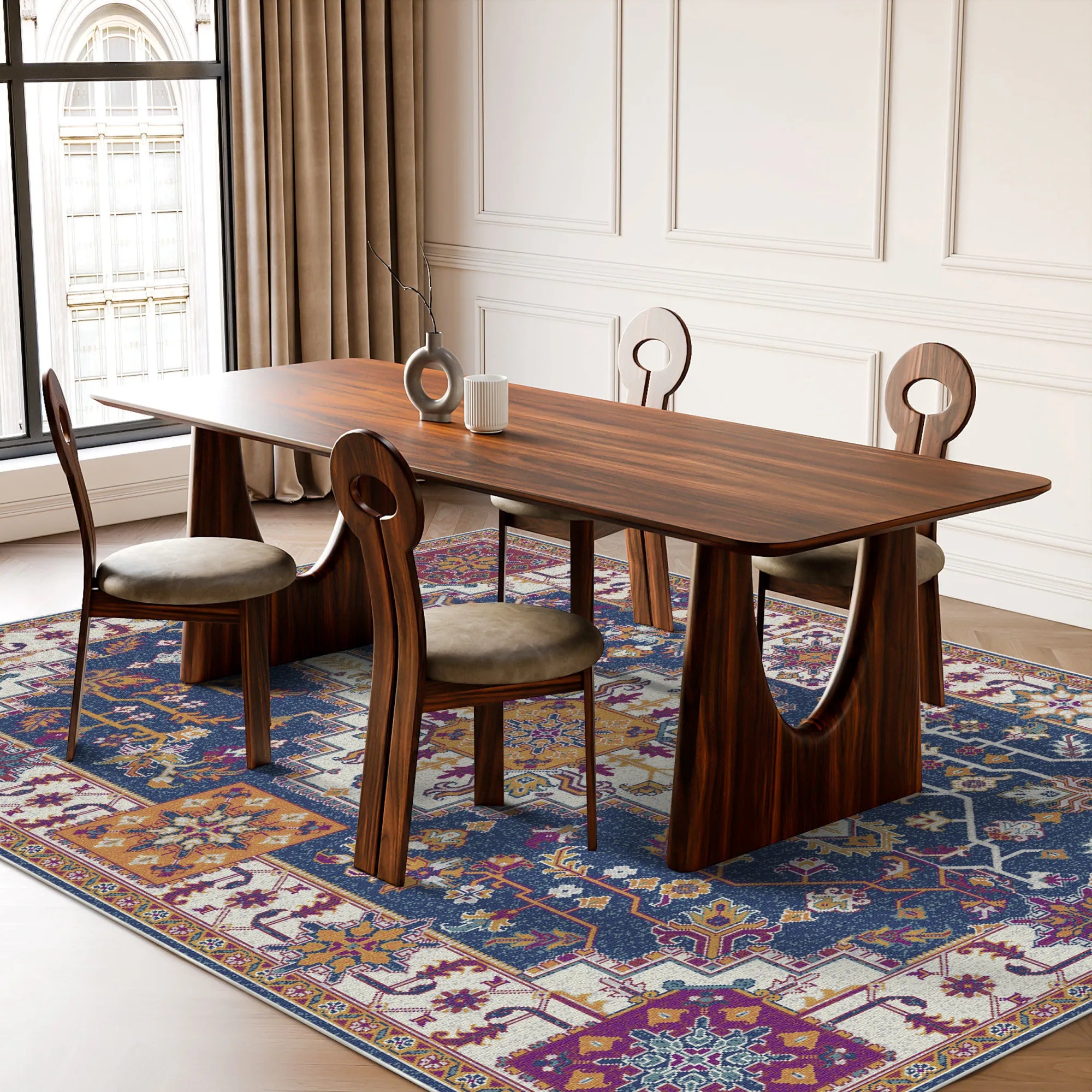 Indigo Mosaic Regal Medallion Rug
