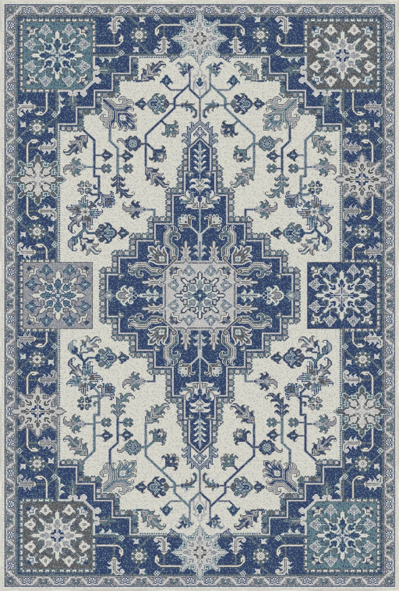 Slate Mosaic Regal Medallion Rug