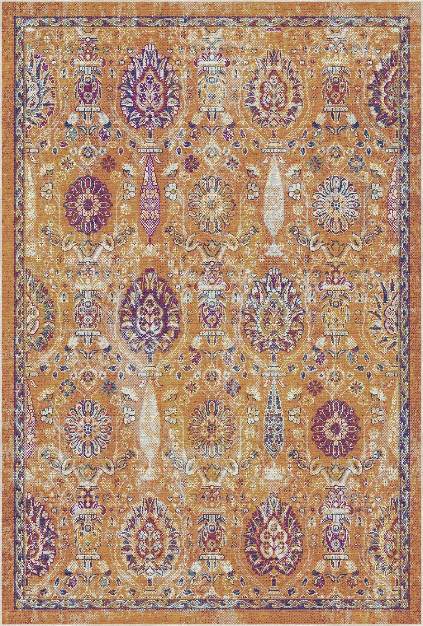 Amber Garden Erased Botanical Rug