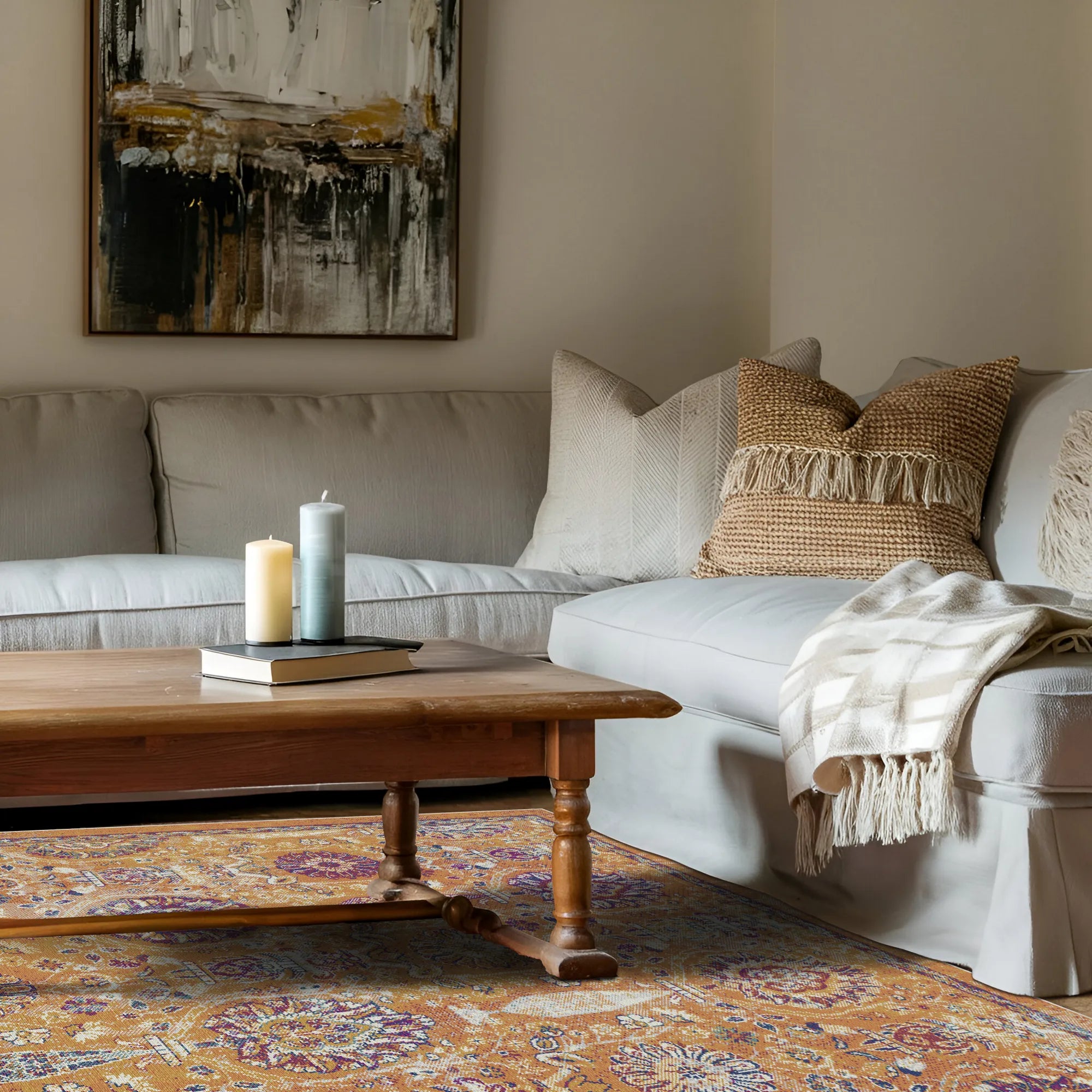 Amber Garden Erased Botanical Rug