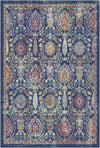 Midnight Garden Erased Botanical Rug Navy