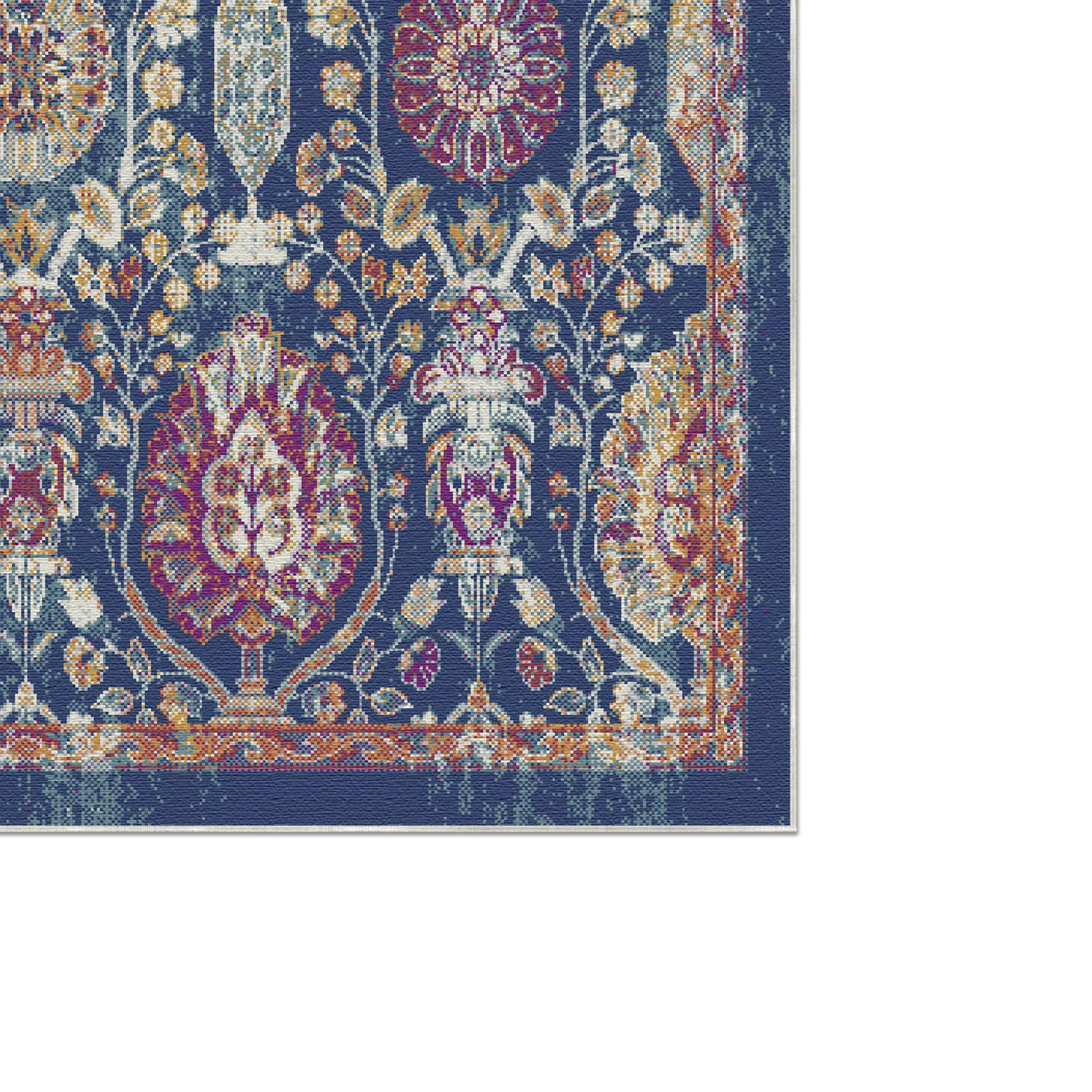 Midnight Garden Erased Botanical Rug