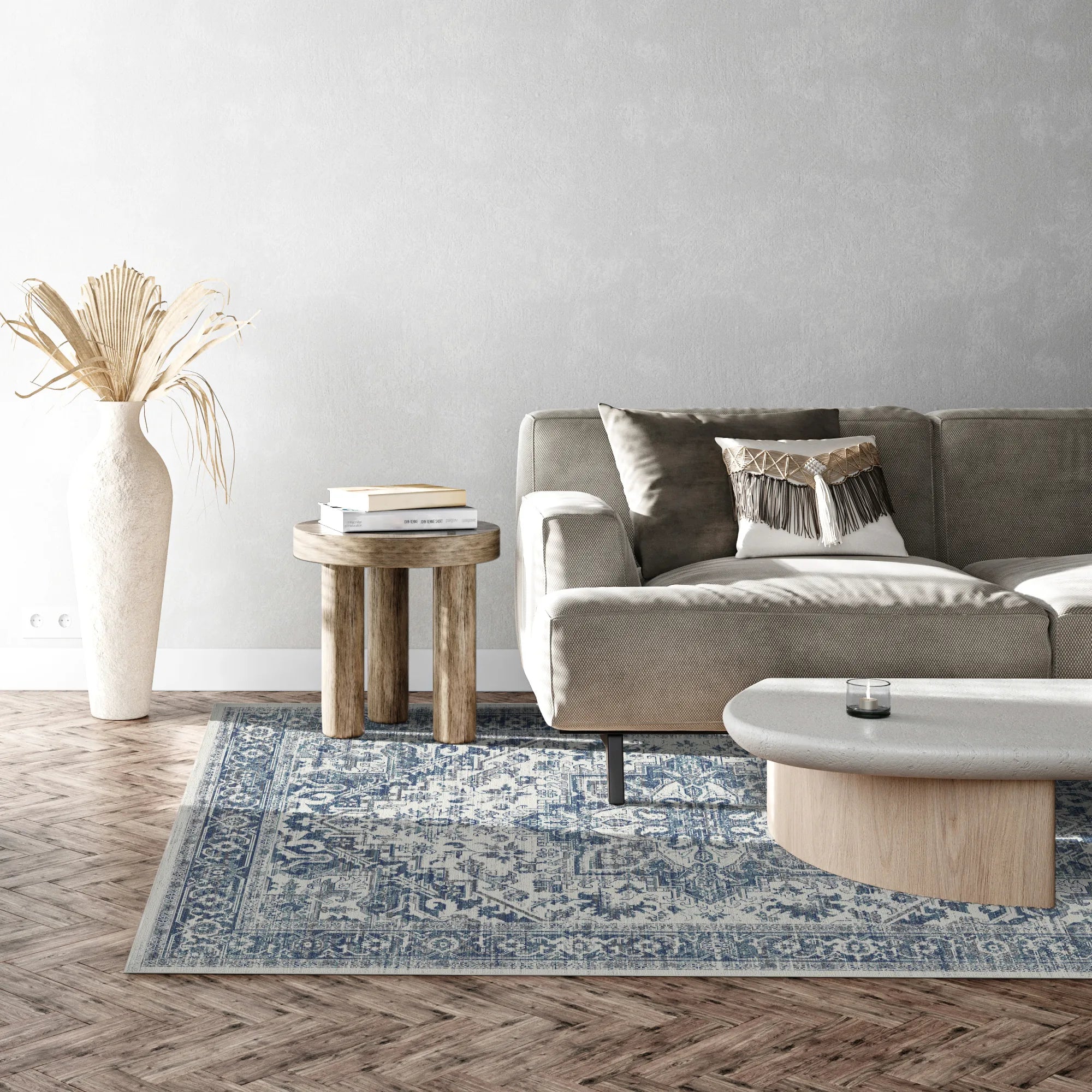 Slate Citadel Ornate Medallion Rug