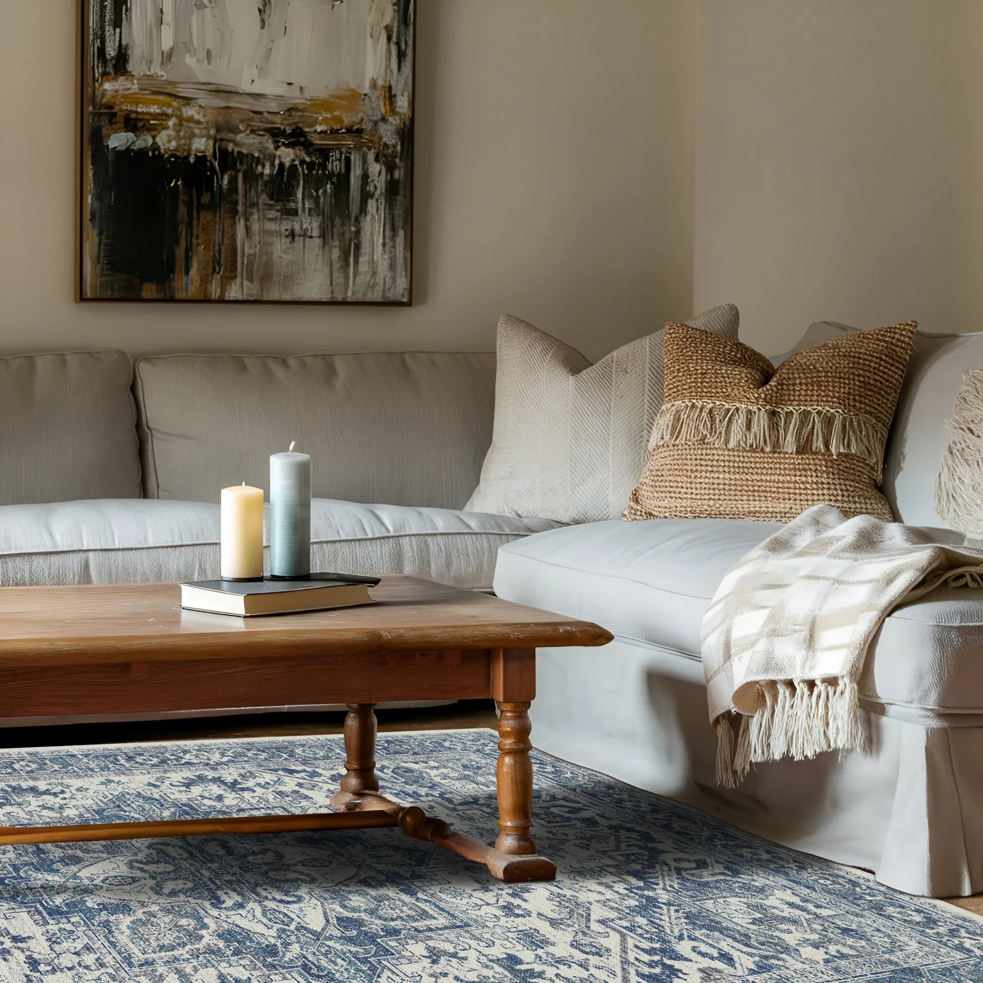 Slate Citadel Ornate Medallion Rug