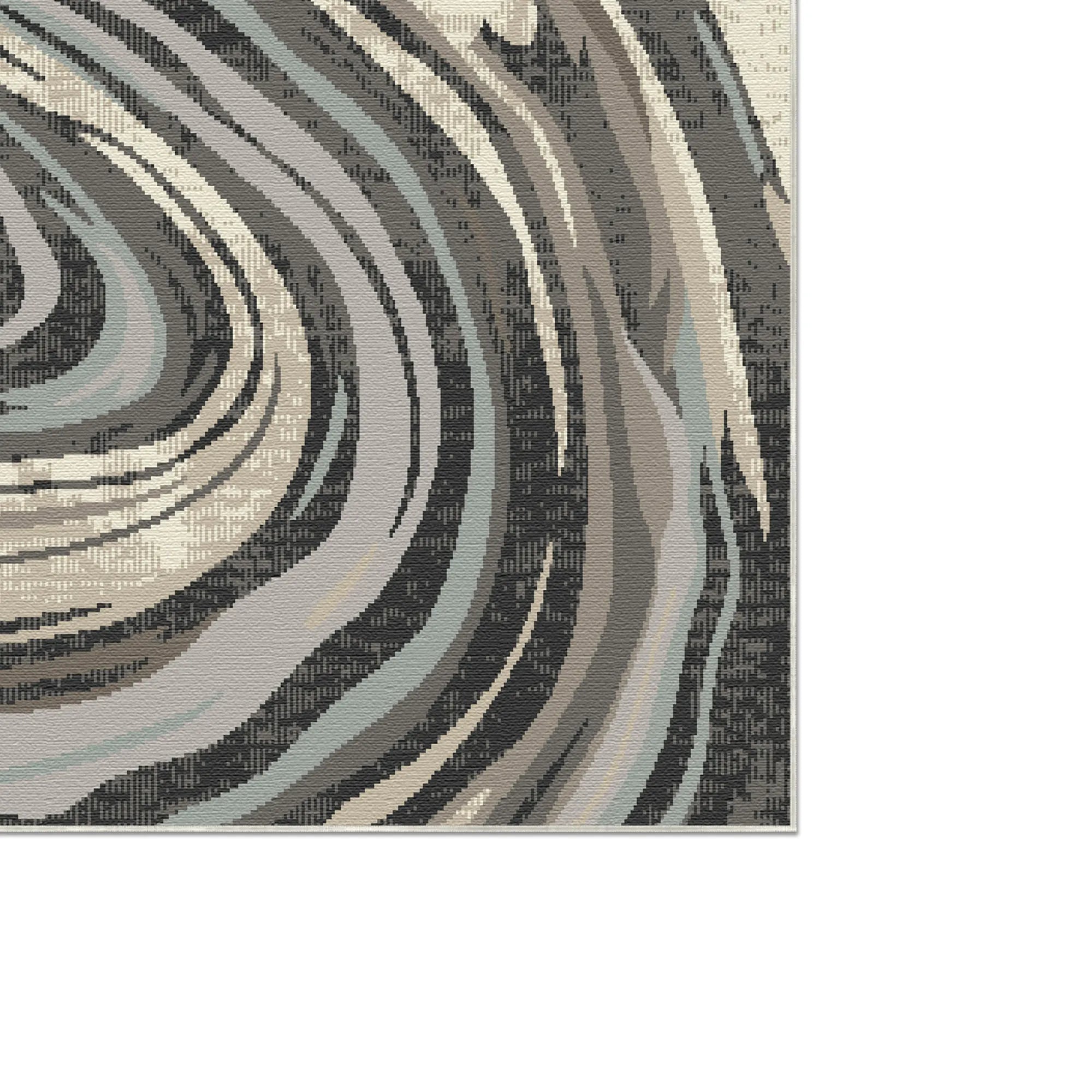 Venice Midnight Abstract Washable Rug