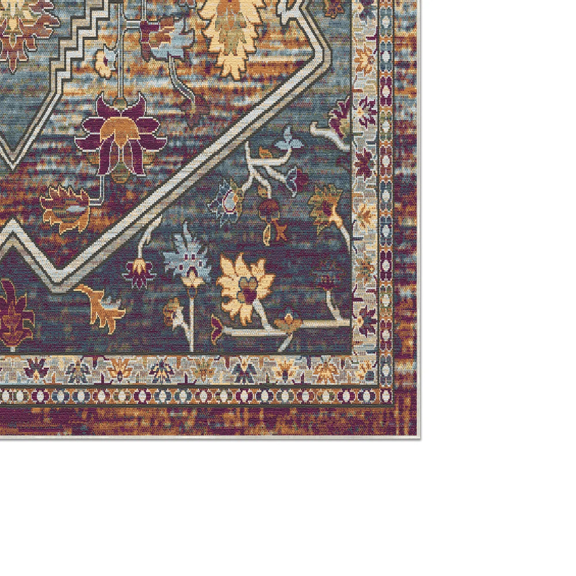 Azure Citadel Stepped Medallion Rug