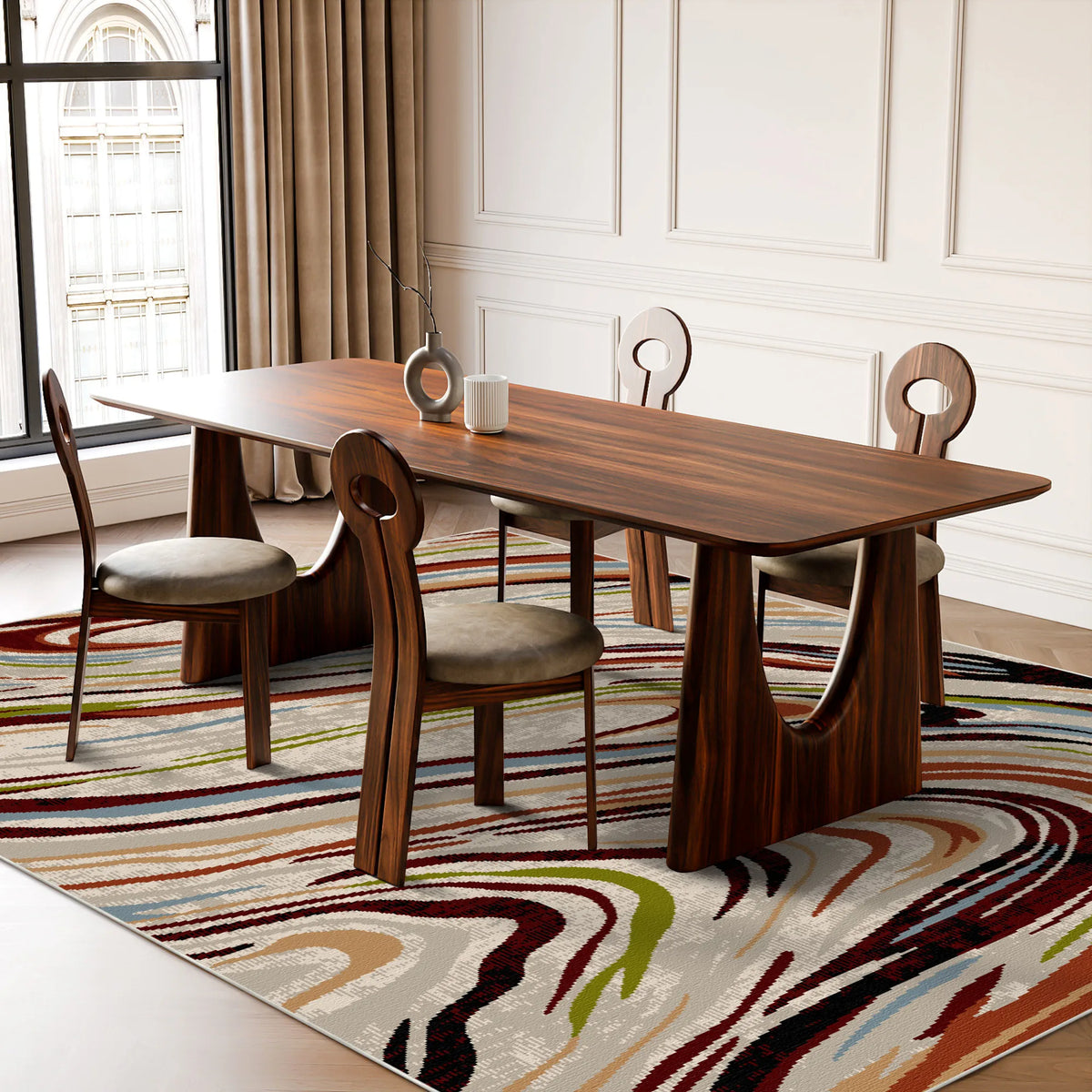 Washable Abstract Shape Rug Florence Art Abstract Washable Rug – Bella Rugs