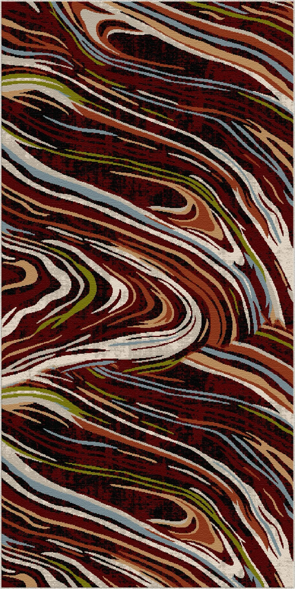 Verona Garnet Abstract Washable Rug
