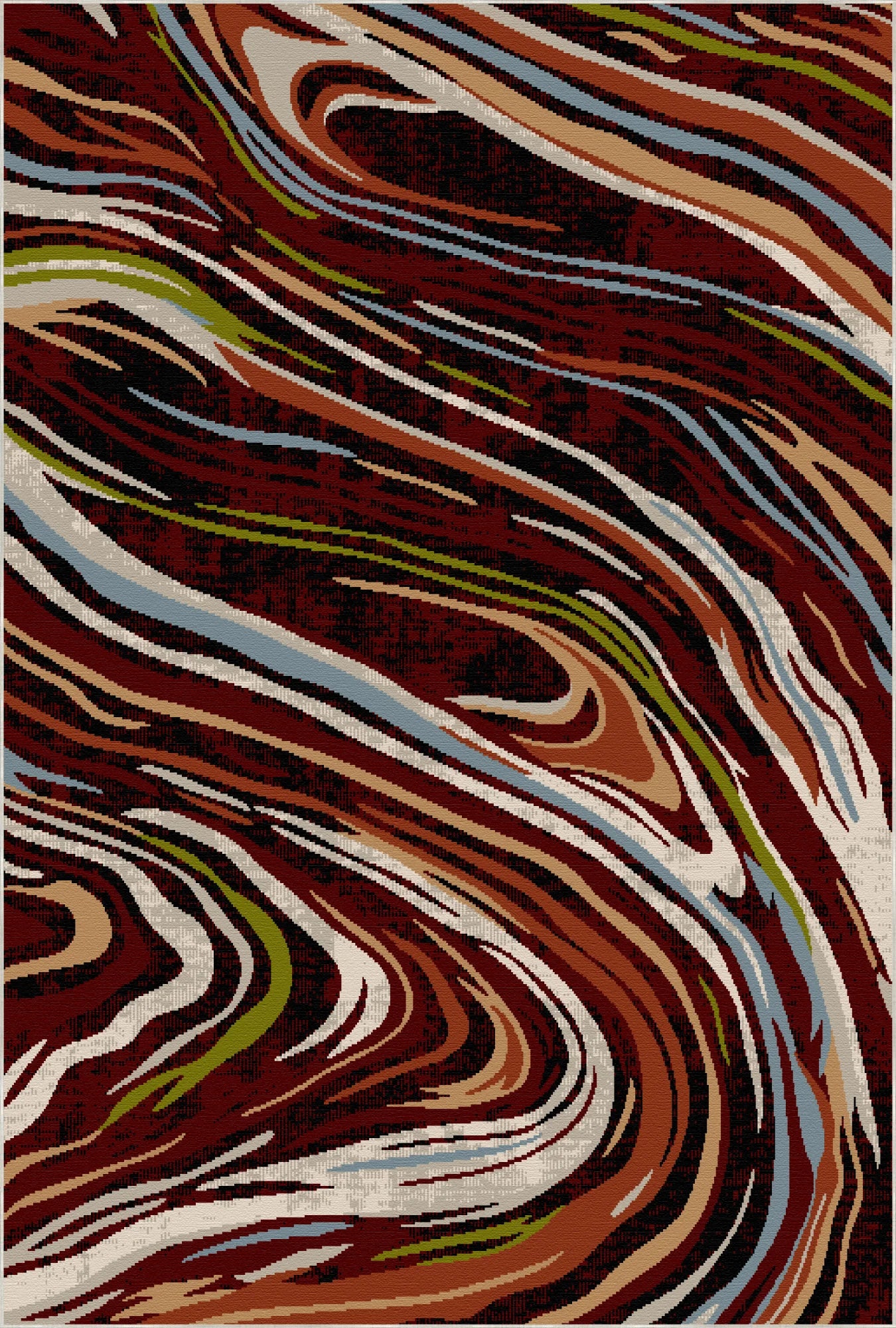 Verona Garnet Abstract Washable Rug