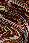 Verona Garnet Abstract Washable Rug Mystic Red