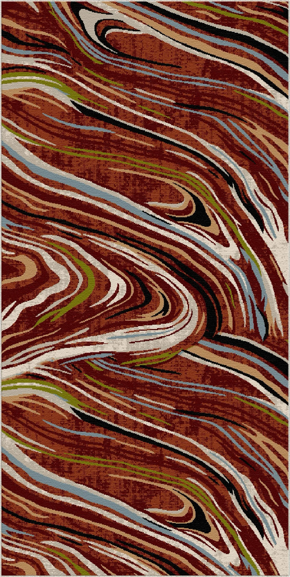 Siena Terracotta Abstract Washable Rug