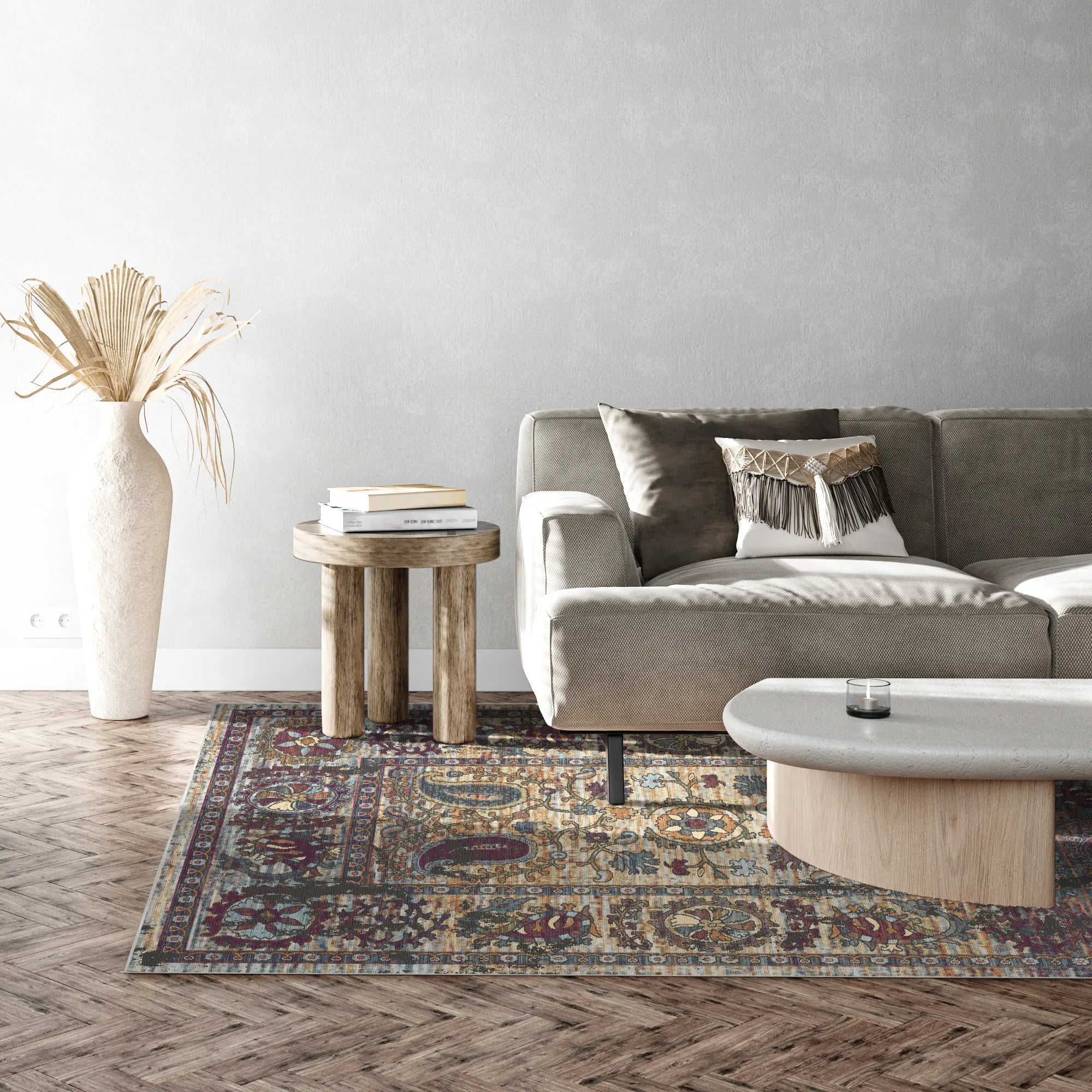 Amber Paisley Erased Botanical Rug