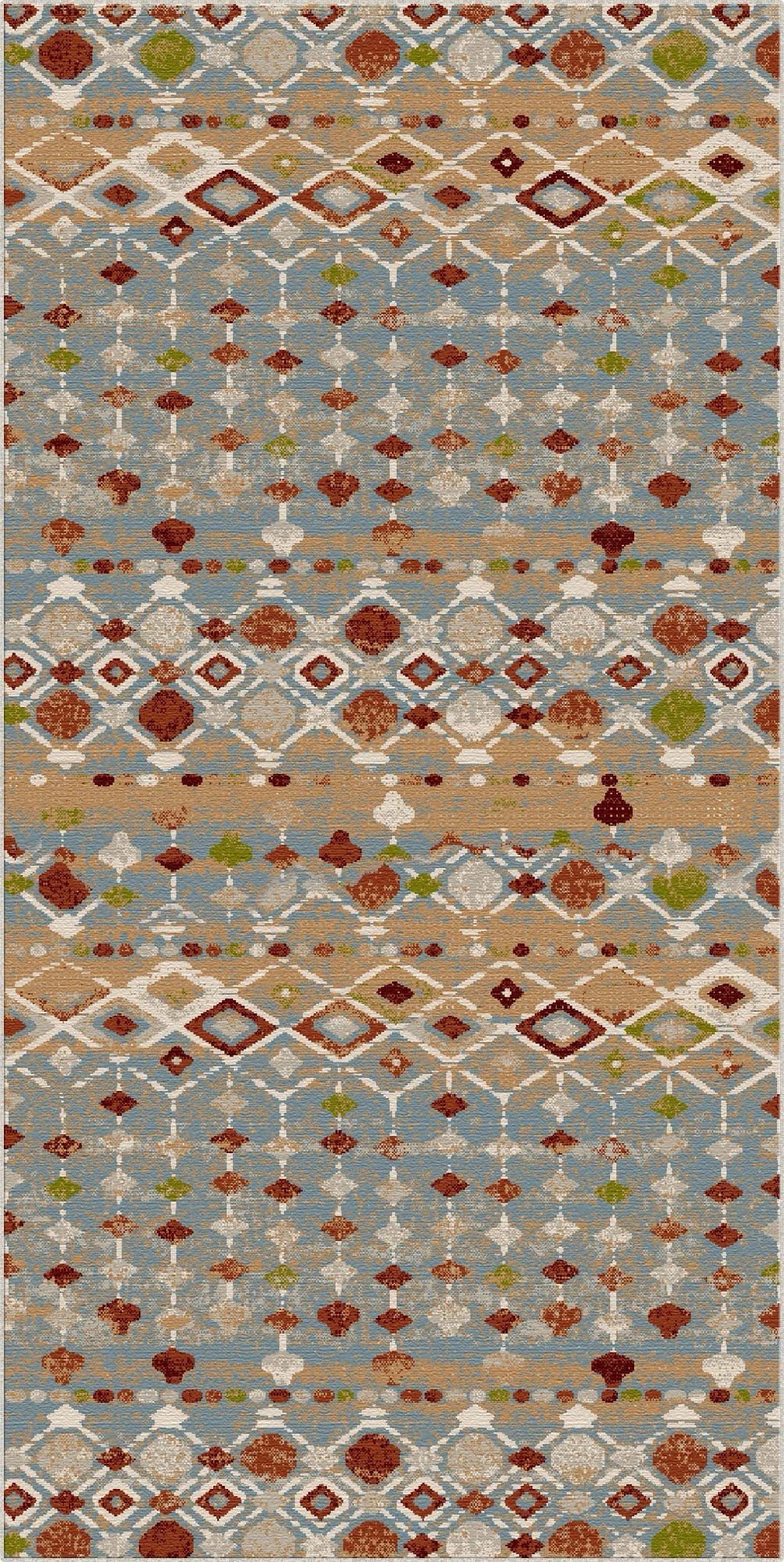 Santa Fe Sky Tribal Geometric Washable Rug