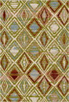 Jasper Olive Geometric Washable Rug Olive Green