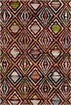 Zion Mahogany Geometric Washable Rug Rust