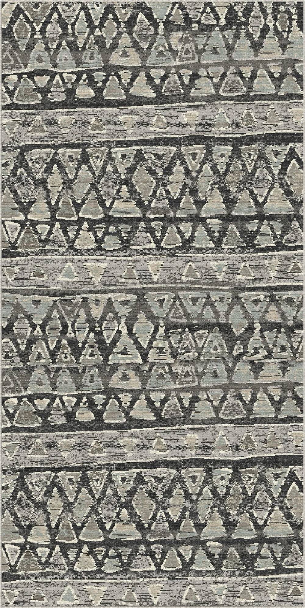 Yukon Charcoal Tribal Washable Rug