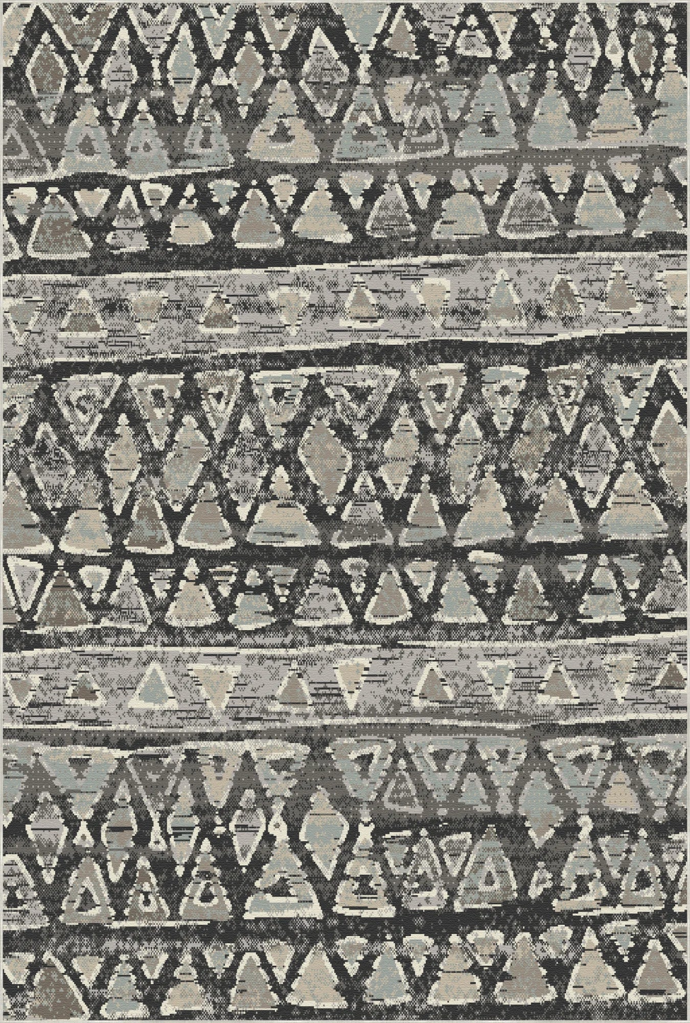 Yukon Charcoal Tribal Washable Rug
