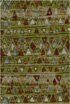 Denali Olive Tribal Washable Rug Olive Green