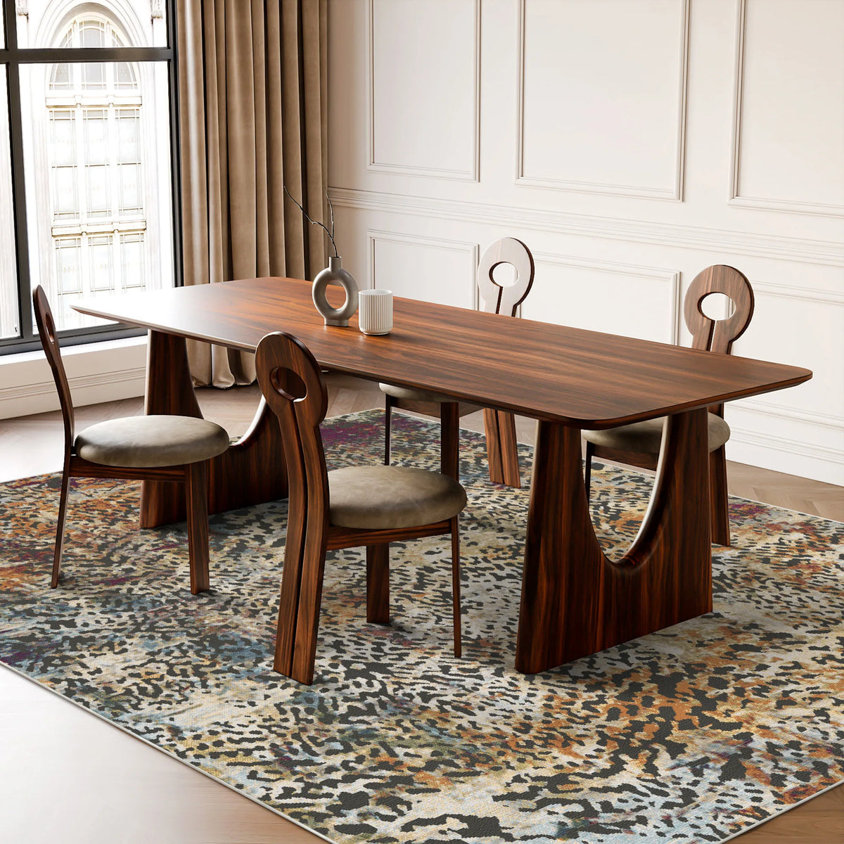 Rustic Abstract Rug Rustic Tribal Abstract Washable Rug – Bella Rugs