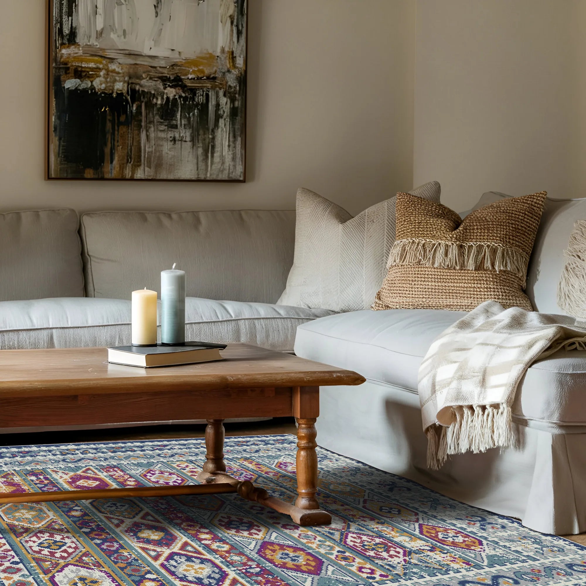 Caspian Folklore Medallion Washable Rug