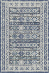 Baltic Blue Folklore Medallion Washable Rug Indigo