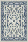 Lisbon Garden Traditional Washable Rug Blue