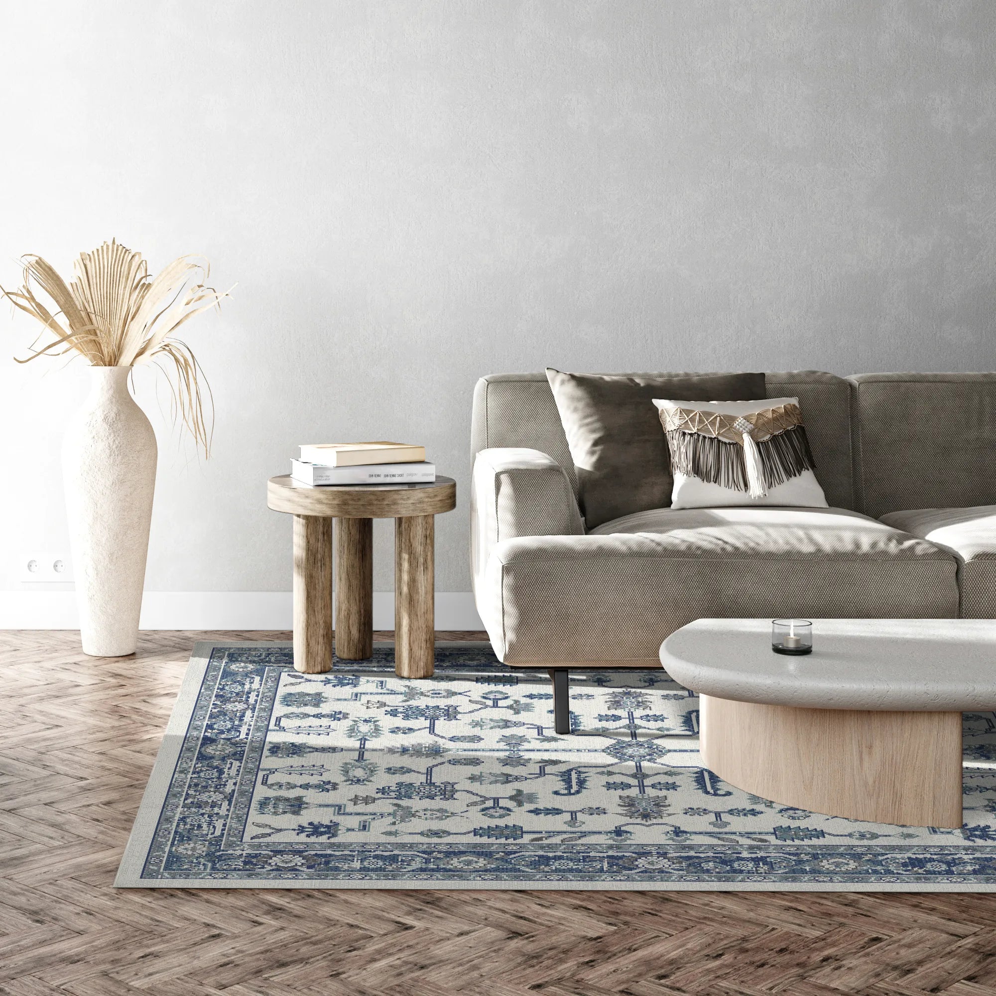 Lisbon Garden Traditional Washable Rug