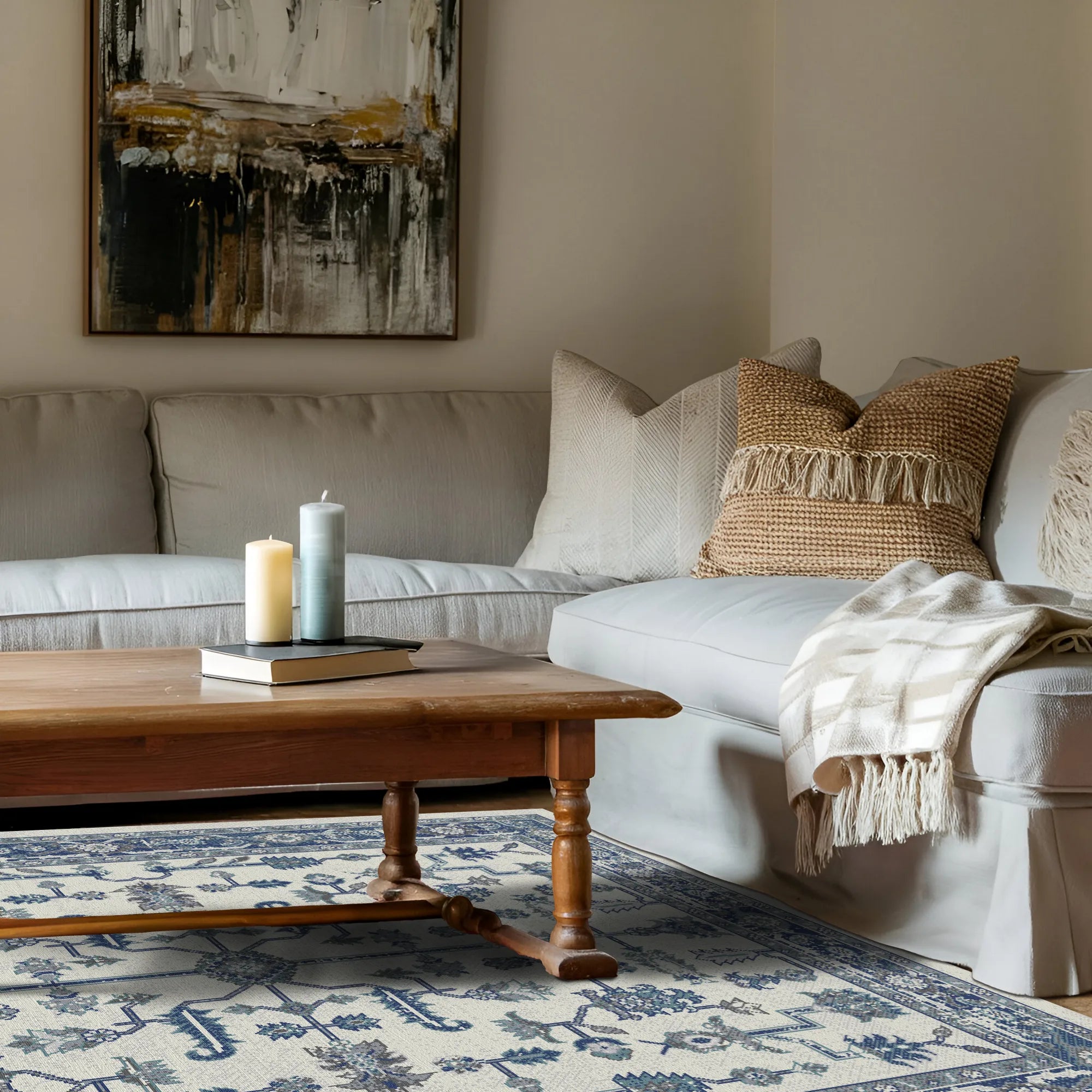 Lisbon Garden Traditional Washable Rug