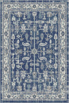 Porto Navy Traditional Washable Rug Indigo