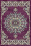 Granada Plum Traditional Washable Rug Plum