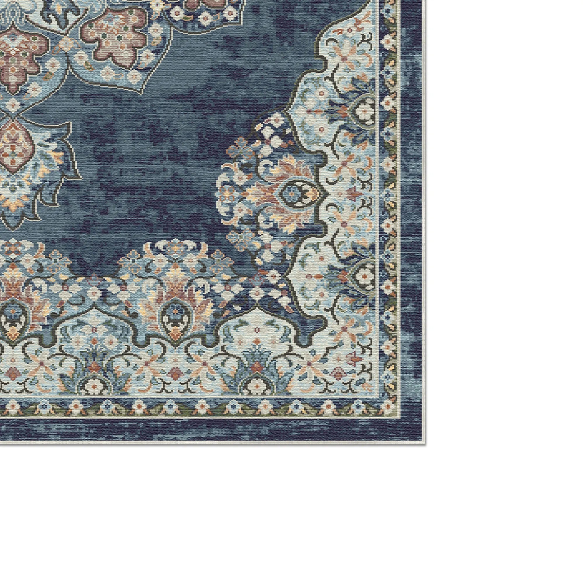 Seville Slate Traditional Washable Rug