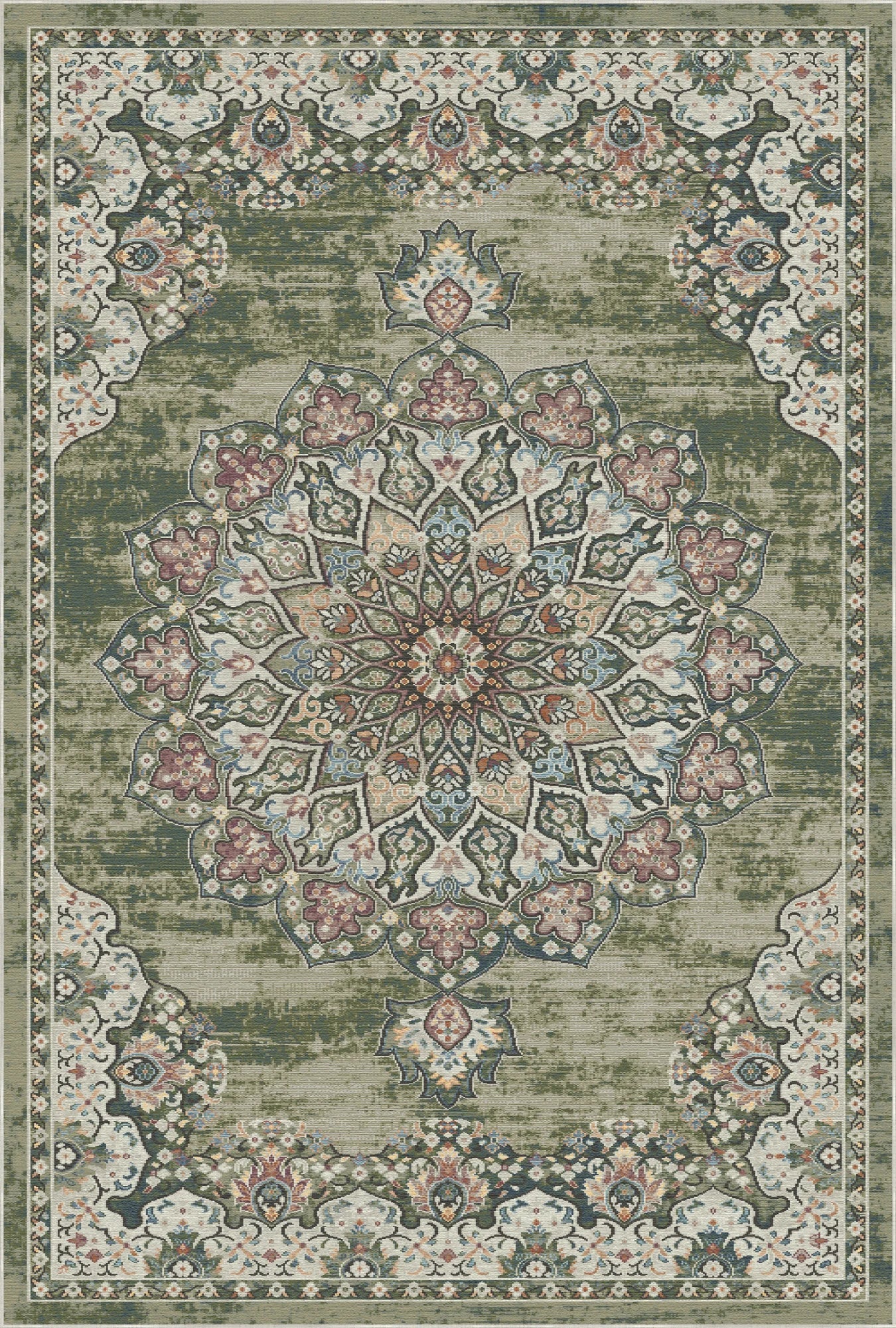 Cordoba Sage Traditional Washable Rug