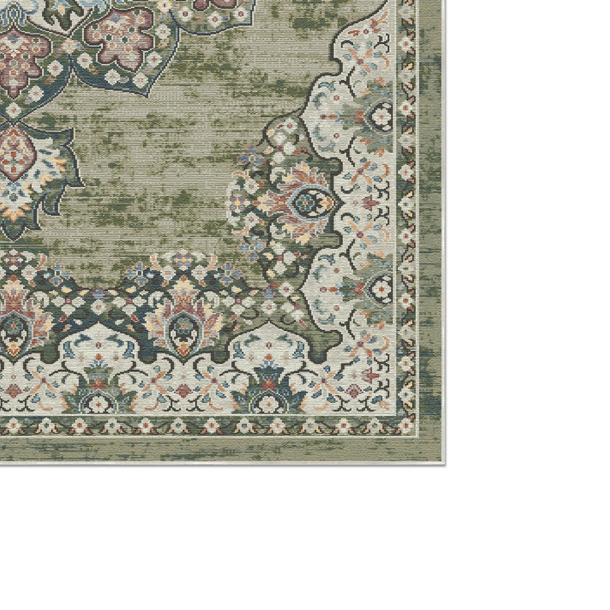 Cordoba Sage Traditional Washable Rug