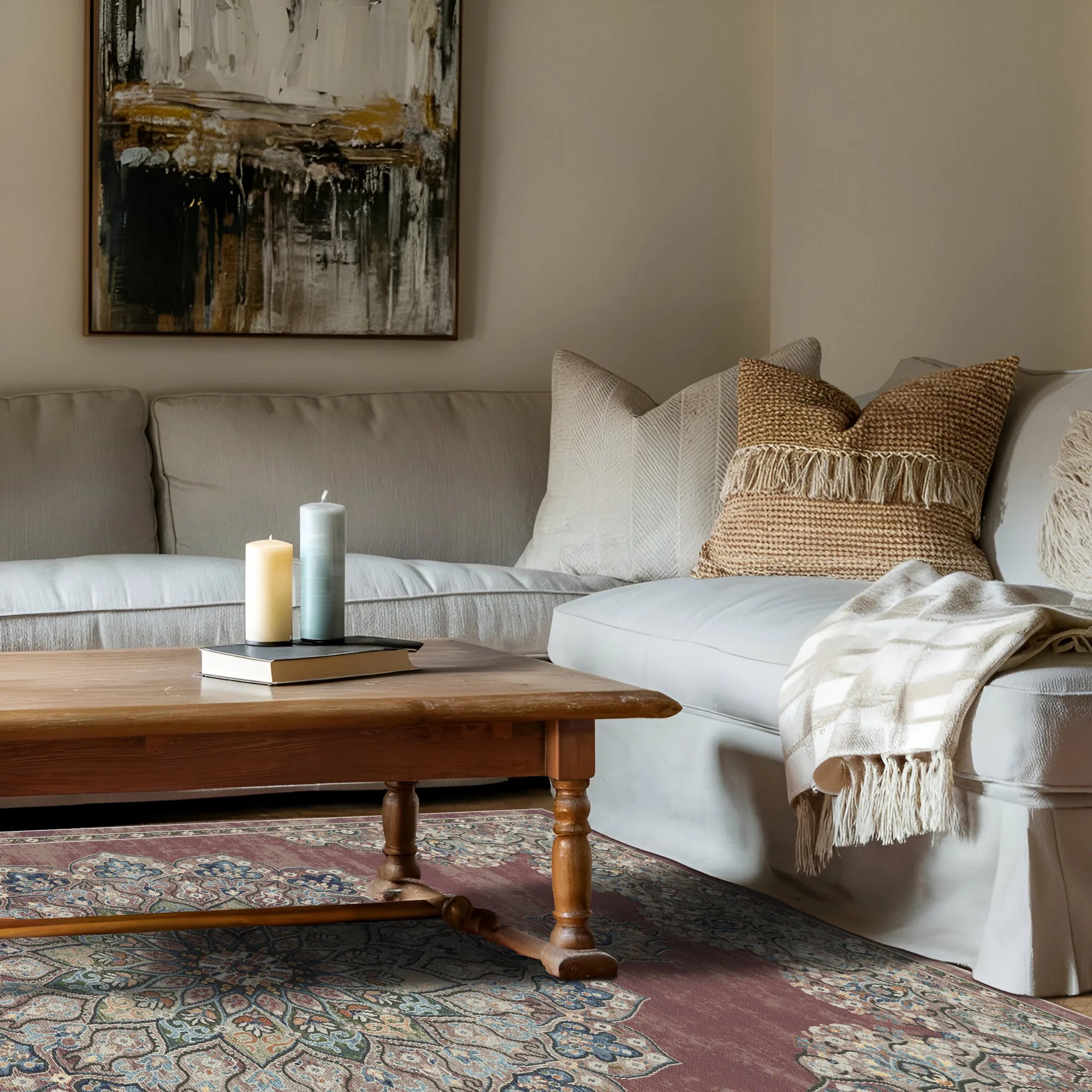 Toulouse Rose Traditional Washable Rug