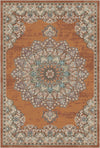 Siena Terracotta Traditional Washable Rug Terracotta