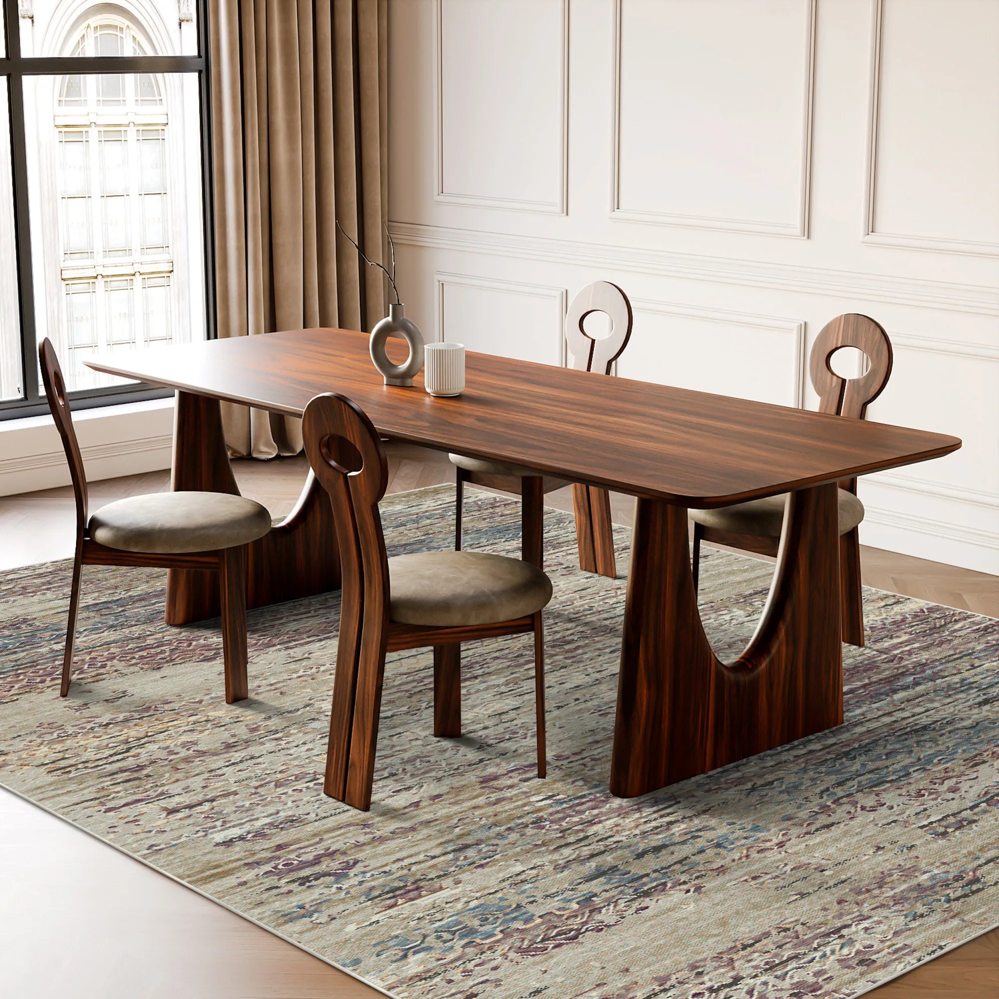 Como Abstract Washable Rug