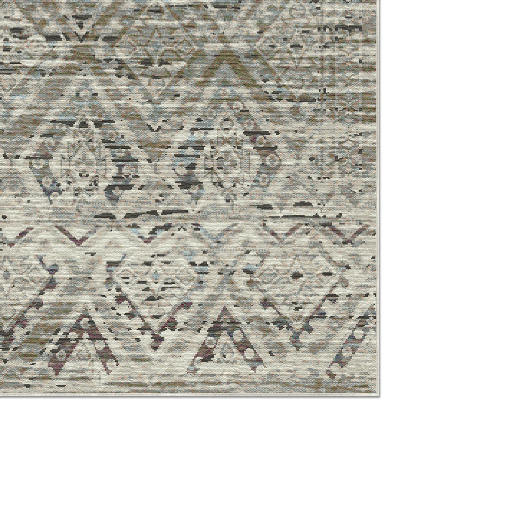 Positano Sand Distressed Diamond Rug