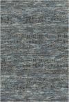 Berlin Industrial Abstract Washable Rug Navy